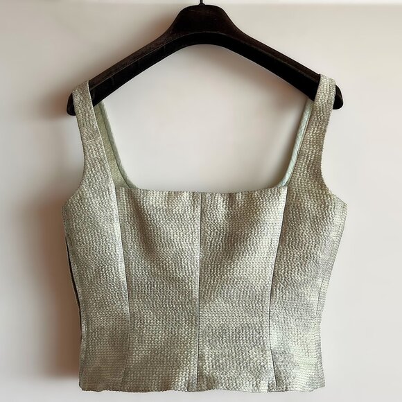 Gianfranco Ferre Seafoam Green Silk Top size 40 Vintage from early 1990s - Picture 2 of 8